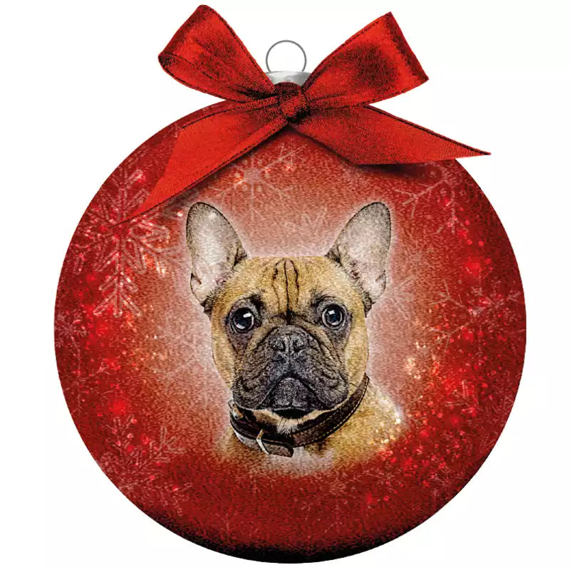 Franse bulldog kerstbal