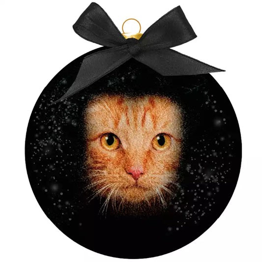 Orange cat eyes kerstbal