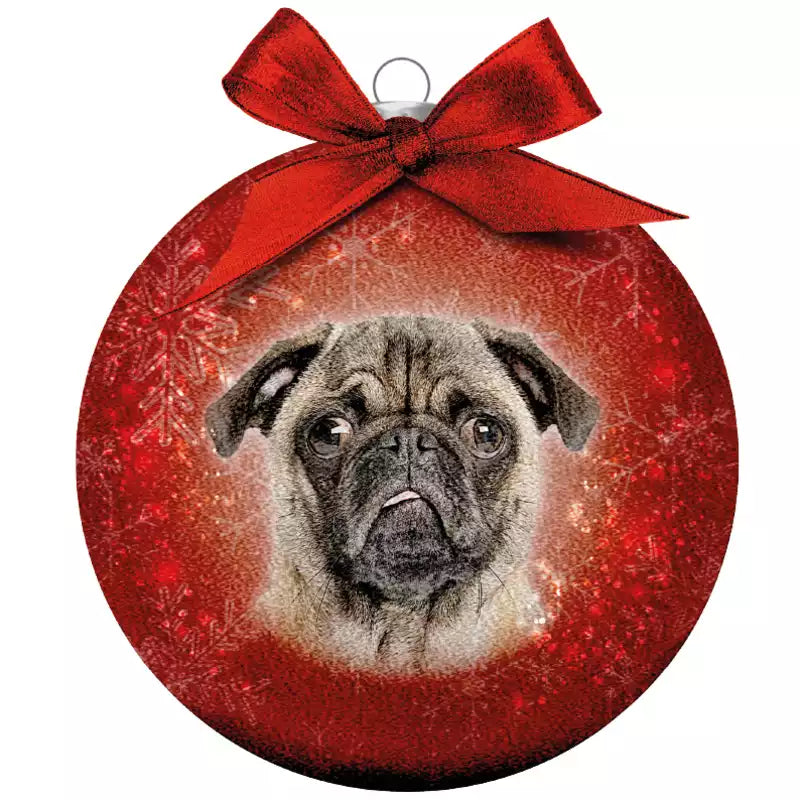 Mopshond/ Pug kerstbal