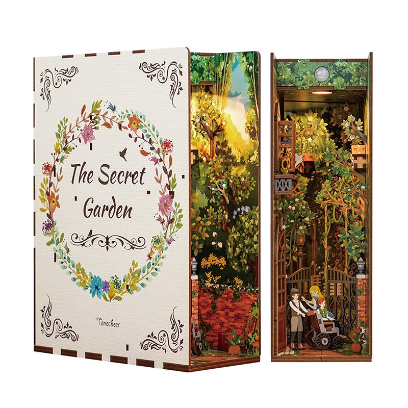 DIY book nook the secret garden bookend, 24,5 cm