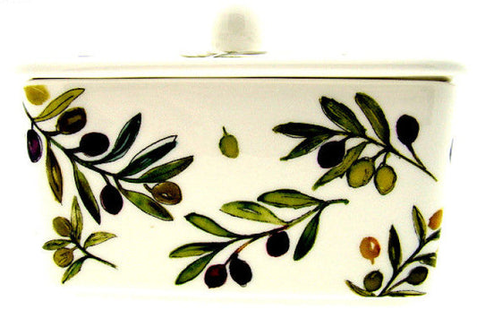 Olive grove botervloot, geschikt voor ca. 400 gram boter, Chinees porselein