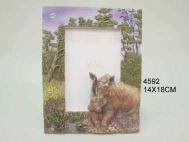 Neushoorn fotolijstje, 14 x 18 cm