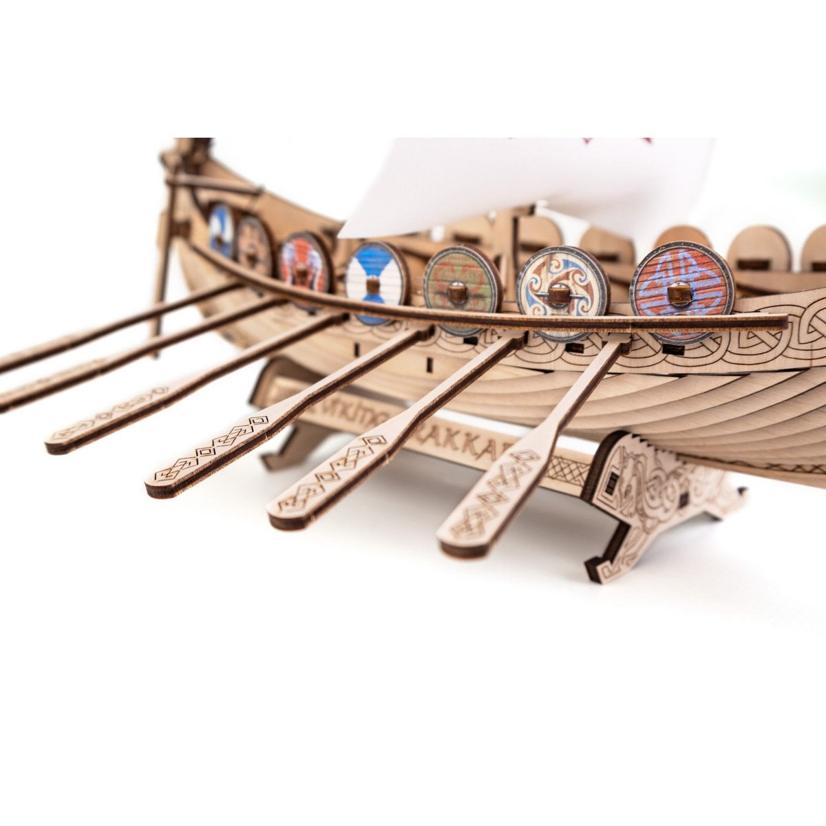 Drakkar Vikingschip houten bouwpakket, 26 × 34 × 21,7 cm