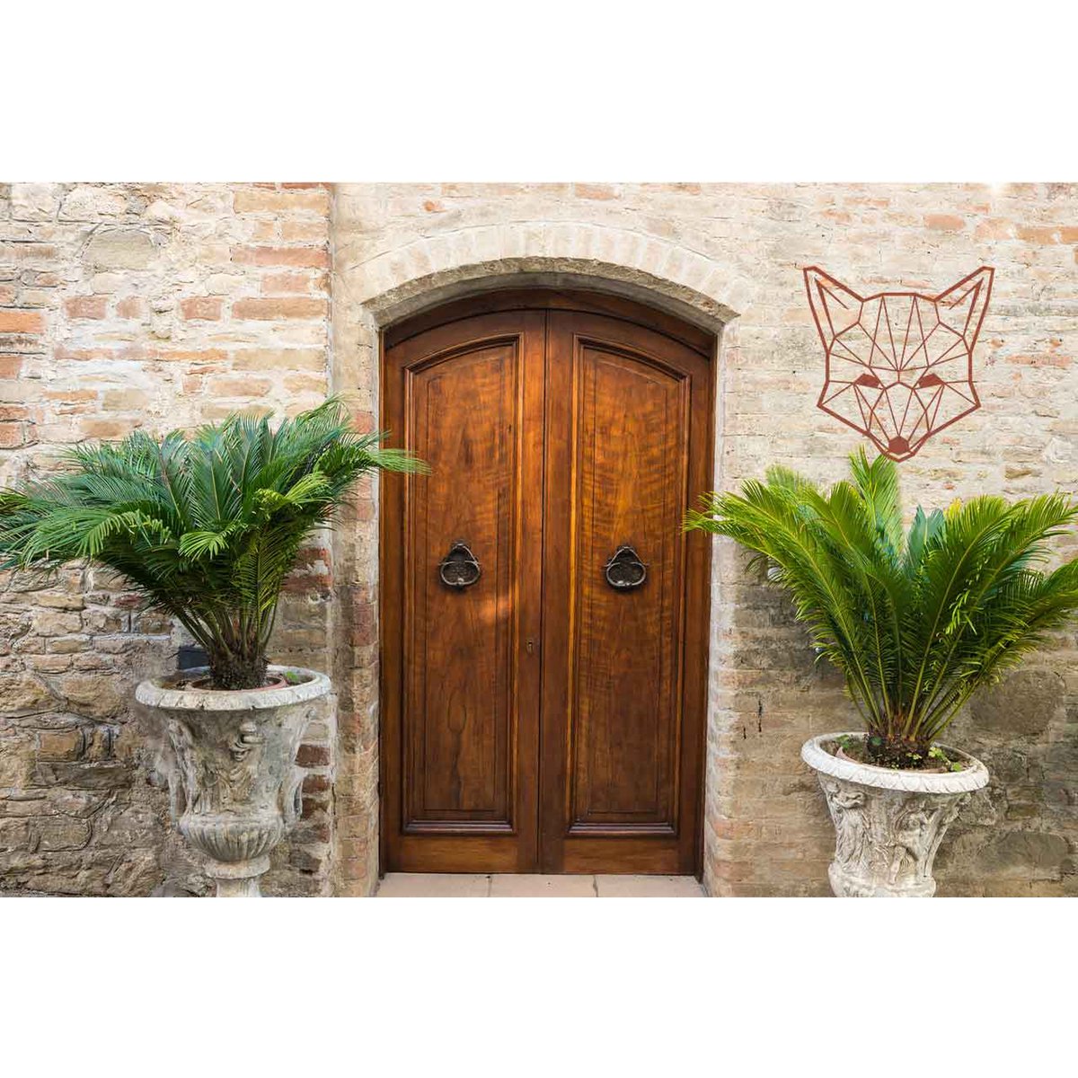 Metalen wanddecoratie vos roest, 39 cm
