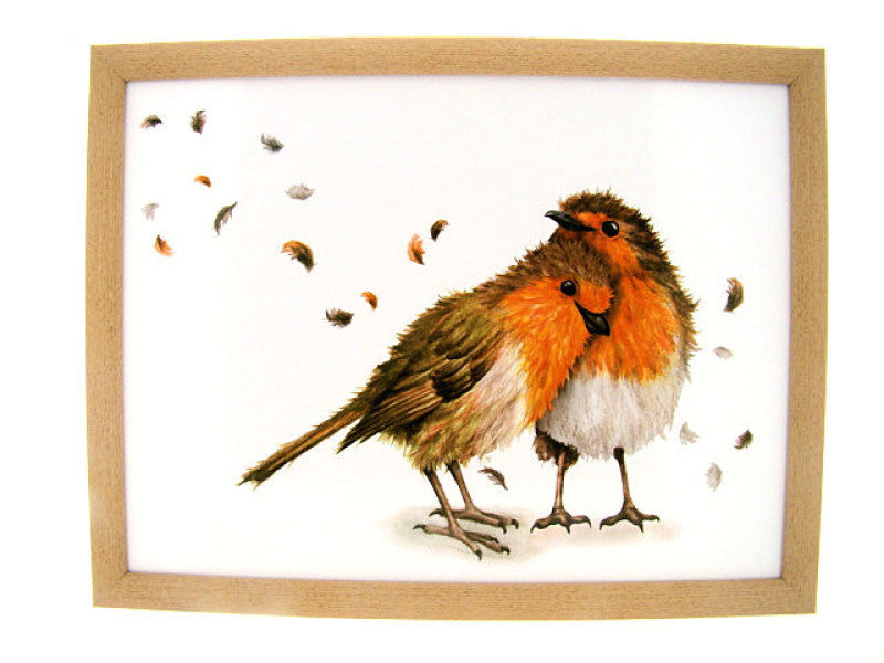 Schootkussen roodborstjes 44 × 34 × 8 cm