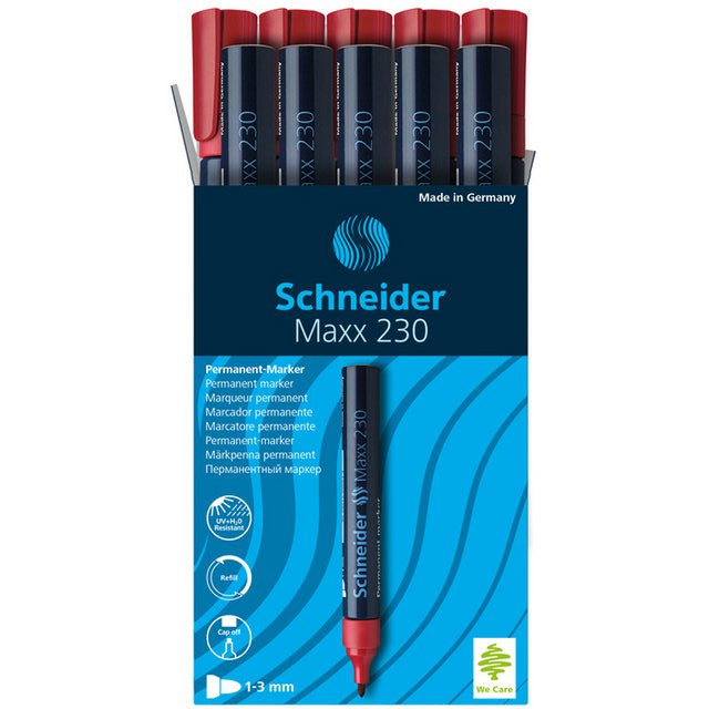 Permanente marker rond rood 1–3 mm, set van 10