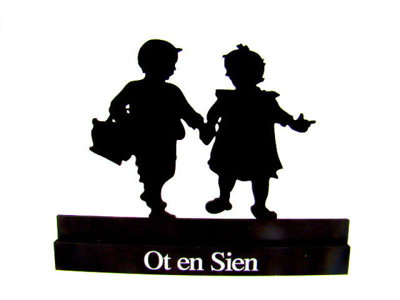 Ot en Sien houten decoratie, staand, 15 × 1,4 × 11,5 cm