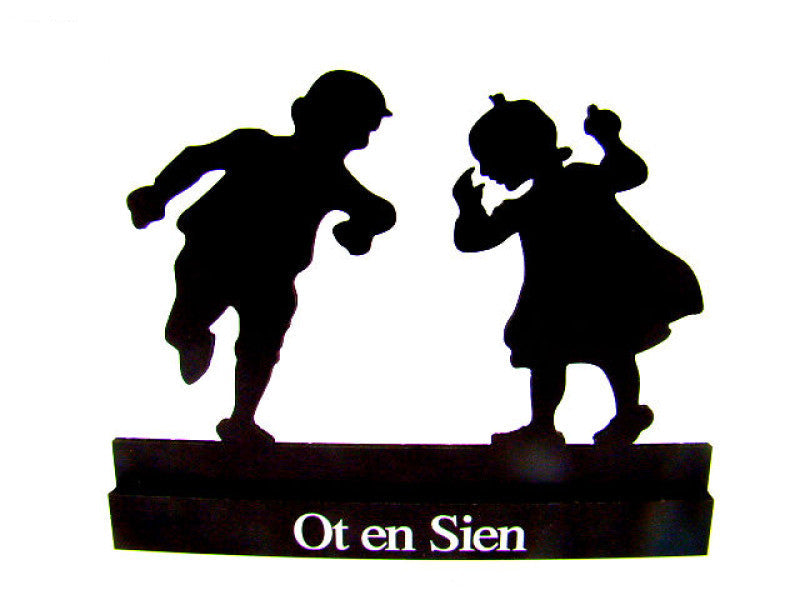 Ot en Sien houten decoratie, staand, 15 × 1,4 × 11,5 cm