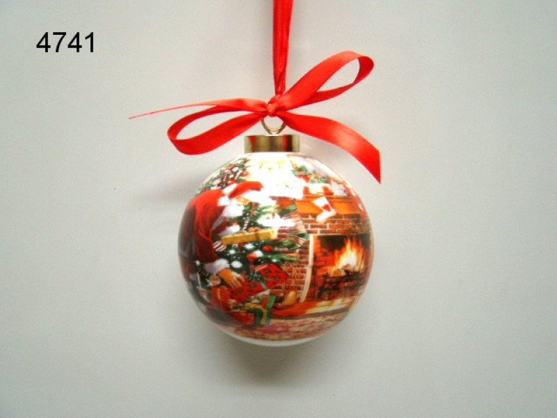 "Santa" keramische kerstbal
