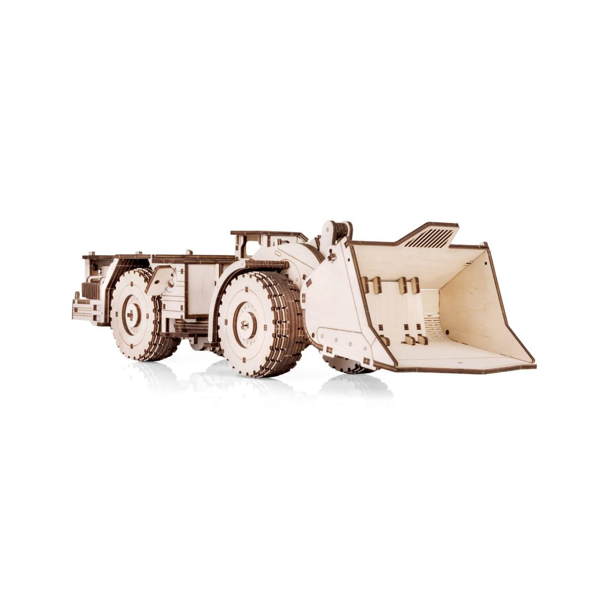 DIY houten mechanische puzzel Load-Haul-Dump Unit MOAZ 4075, 49 x 11 x 13 cm