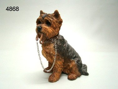 Yorkshire Terrier met riem, 18 x 11 x 13 cm