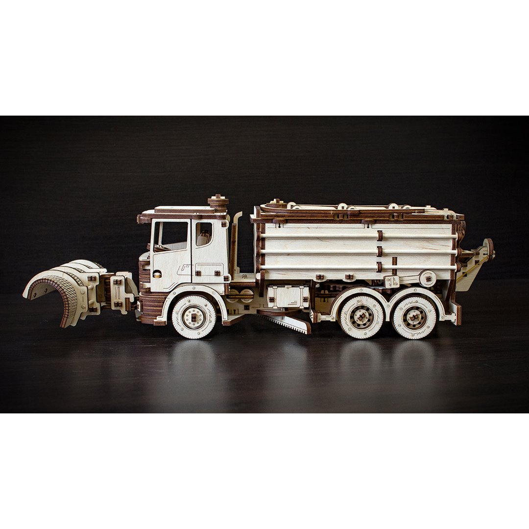 3D mechanische houten puzzel sneeuwtruck 40 × 14,8 × 14 cm – 417 stukjes