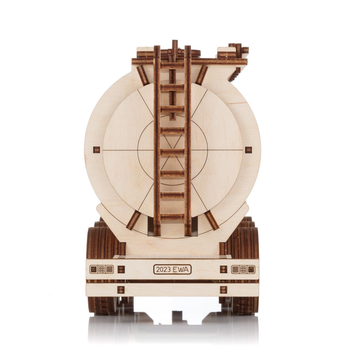 3D mechanische houten puzzel tank oplegger Road King truck 39,7 × 10,8 × 20 cm – 251 stukjes