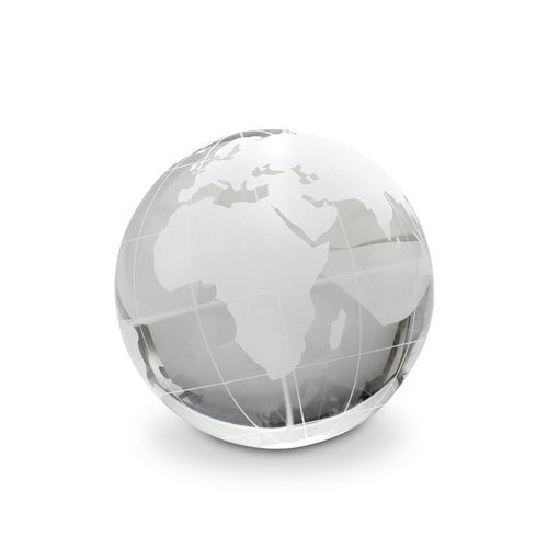 Kristallen glazen bol Earth Ø 6,5 cm – decoratieve wereldbol kristal