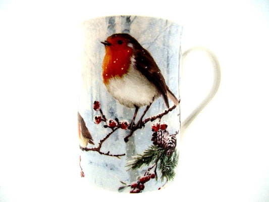 Roodborst mok van porselein, 300 ml, hoog model