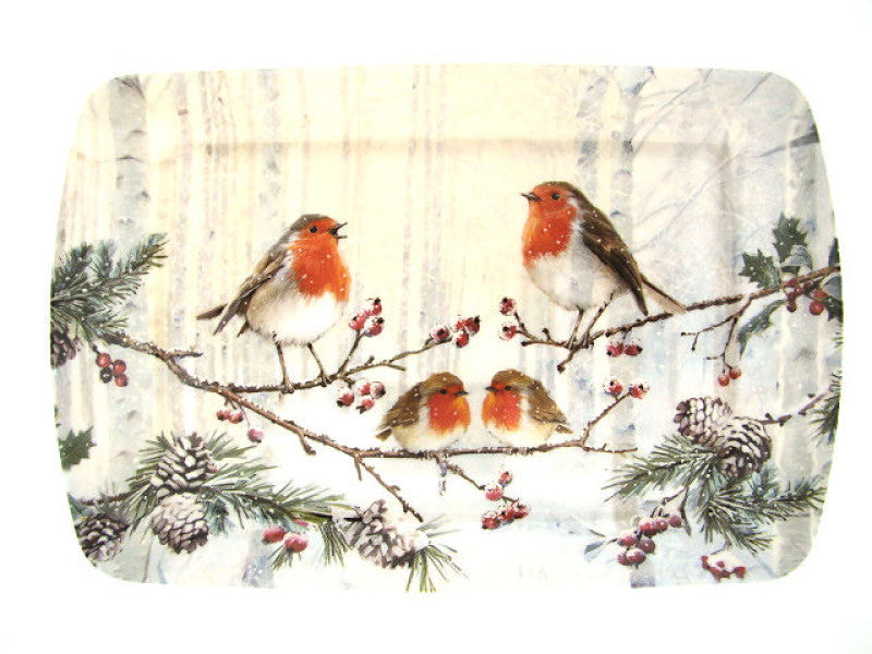 Roodborst dienblad, 21 x 15 cm