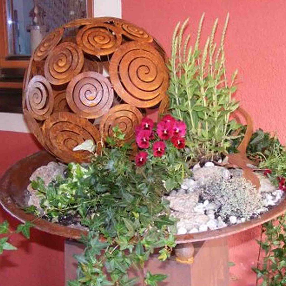 Metalen decoratiebal met roestpatina Ø28 of Ø40 cm