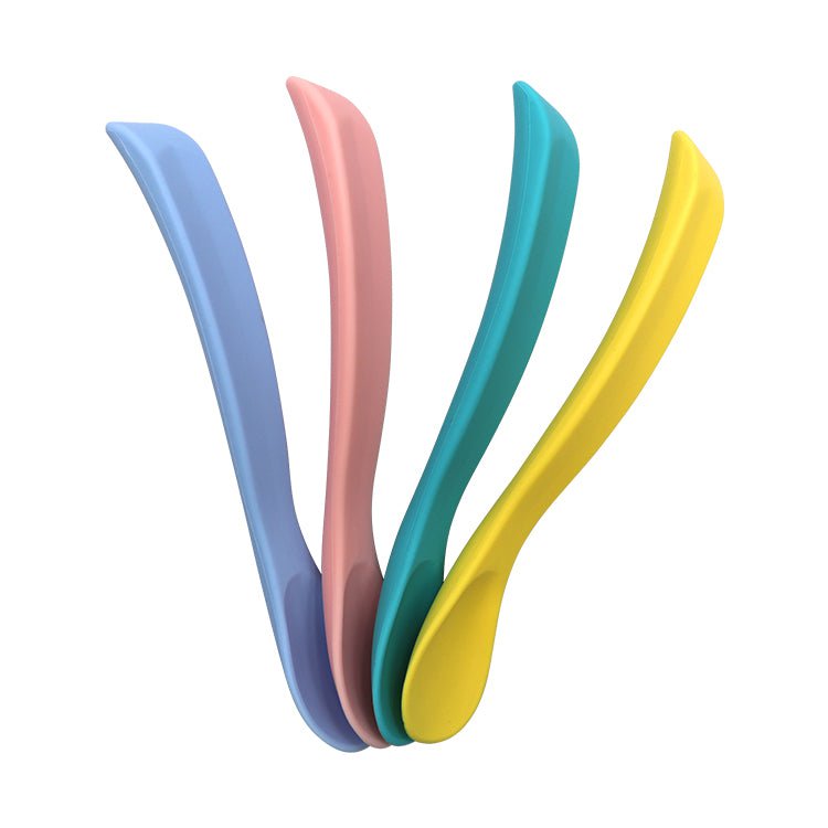 Gebogen siliconen babylepels, 4 stuks