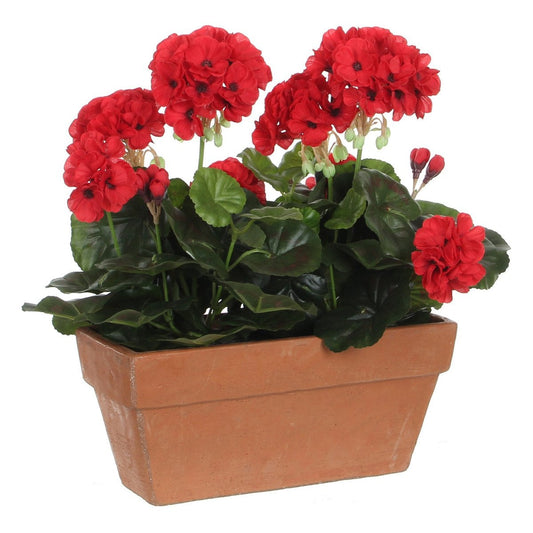 Geranium kunstplant rood, 40 cm