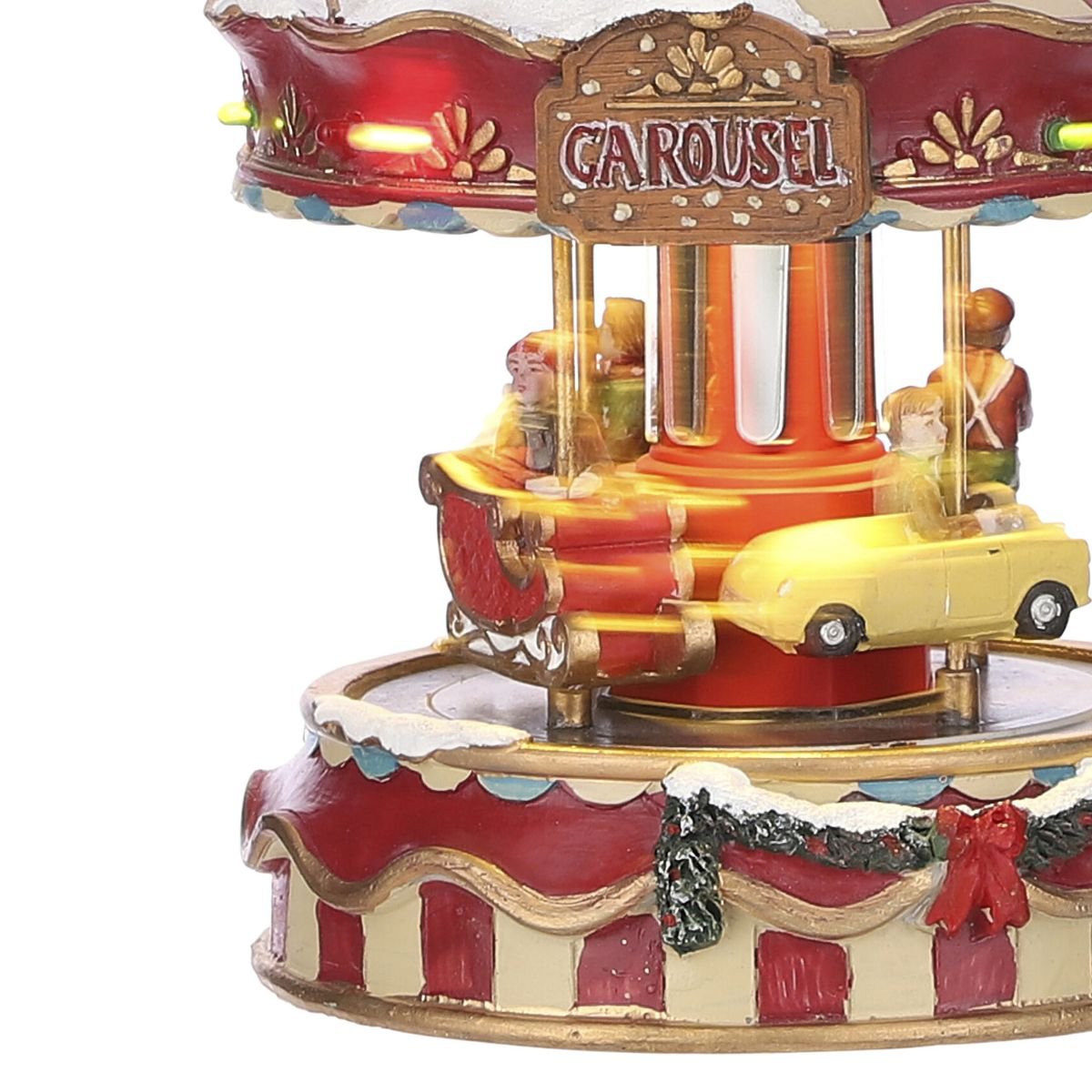 Kerstdorp draaimolen met beweging en verlichting, 13 × 13 × 17,5 cm