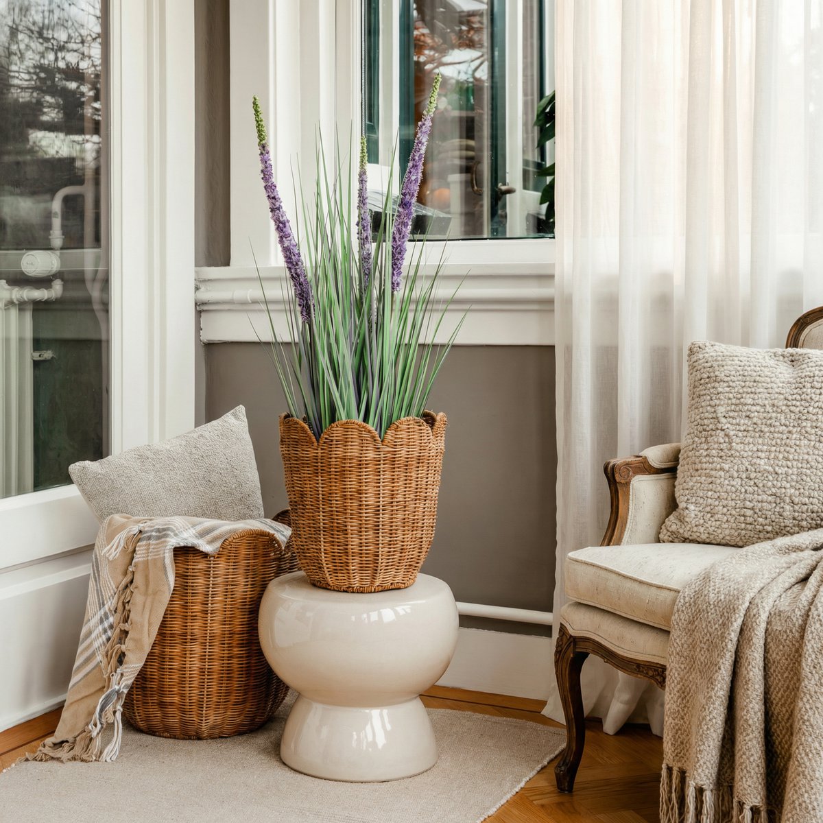 Kunstgras Eremurus, paars, 110 cm