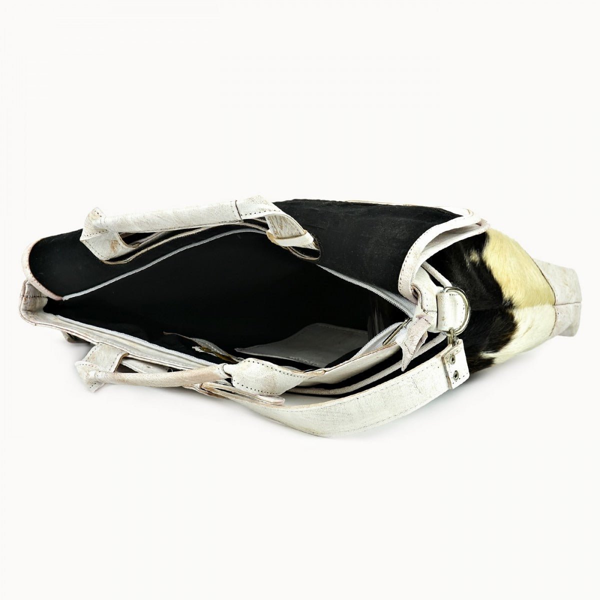 Rana leren tas met koeienvacht, 41 × 6 × 31 cm