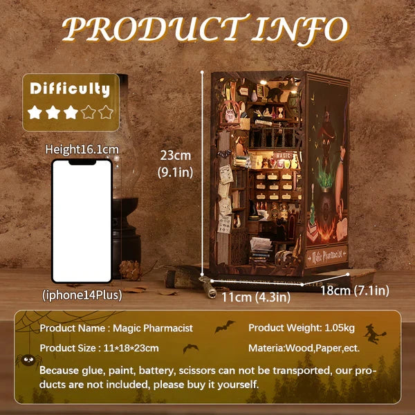 DIY book nook The Magic Pharmacist, 23 cm