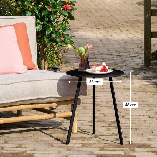 Seattle bijzettafel voor binnen en buiten, zwart, 38 × 38 × 45 cm