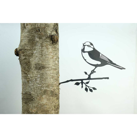 Boomdecoratie met pimpelmees silhouet
