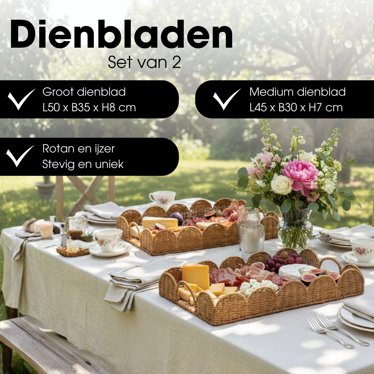 Dienblad Eleta Lichtbruin
