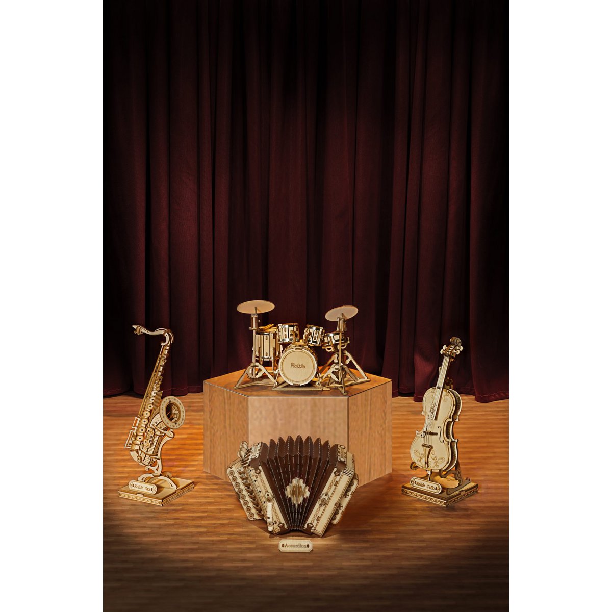 3D houten puzzel saxofoon 8,5 x 7 x 23 cm