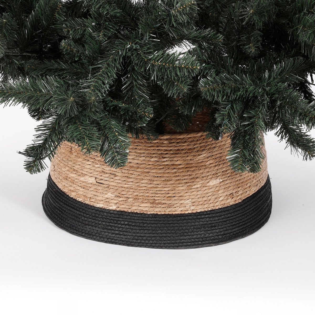 Kerstboomrok van zeegras zwart/beige, 50 × 26 cm