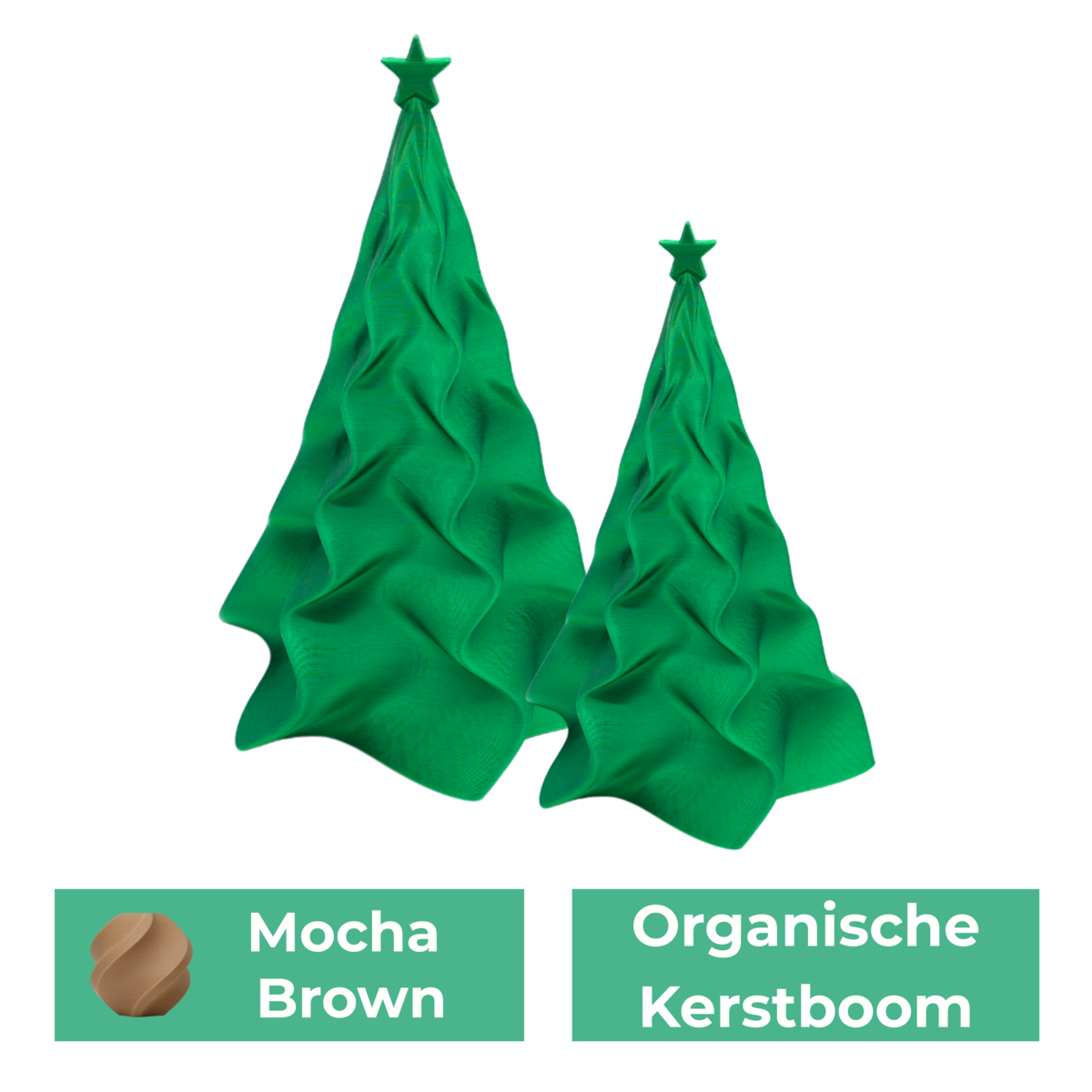 Organische kerstboom set, 15 en 25 cm