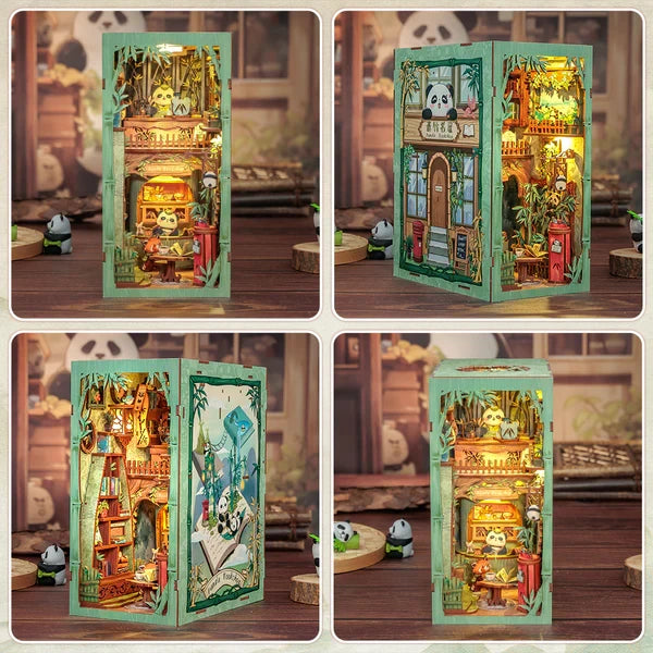 DIY book nook Panda Bookshop, 23 cm