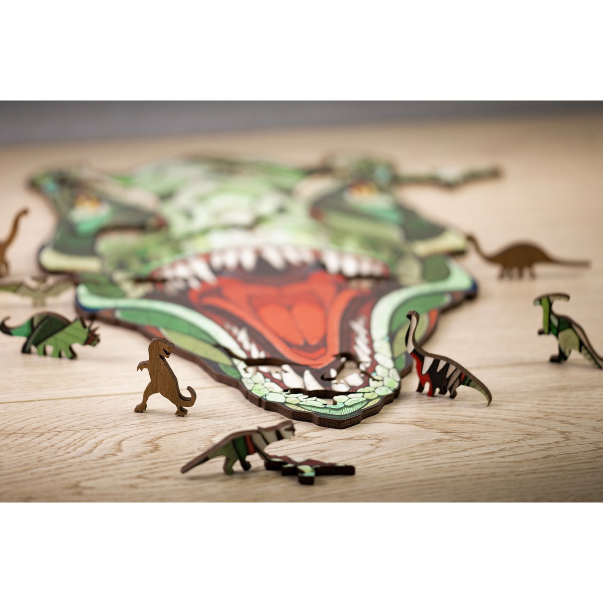 Houten legpuzzel T-Rex M 129 stukjes, 40 x 24,5 cm