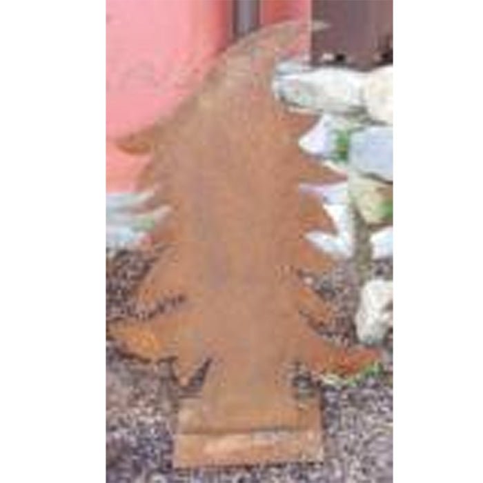 Kerstboom van roestpatina op bodemplaat, 85 × 55 cm