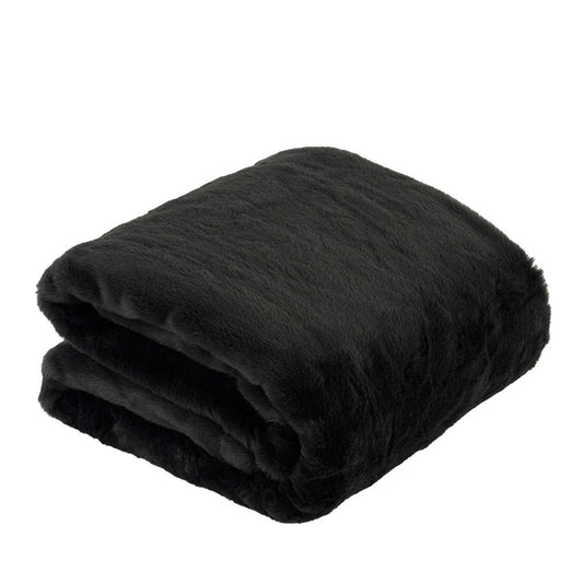 Zwarte fleece deken, 150 x 200 cm
