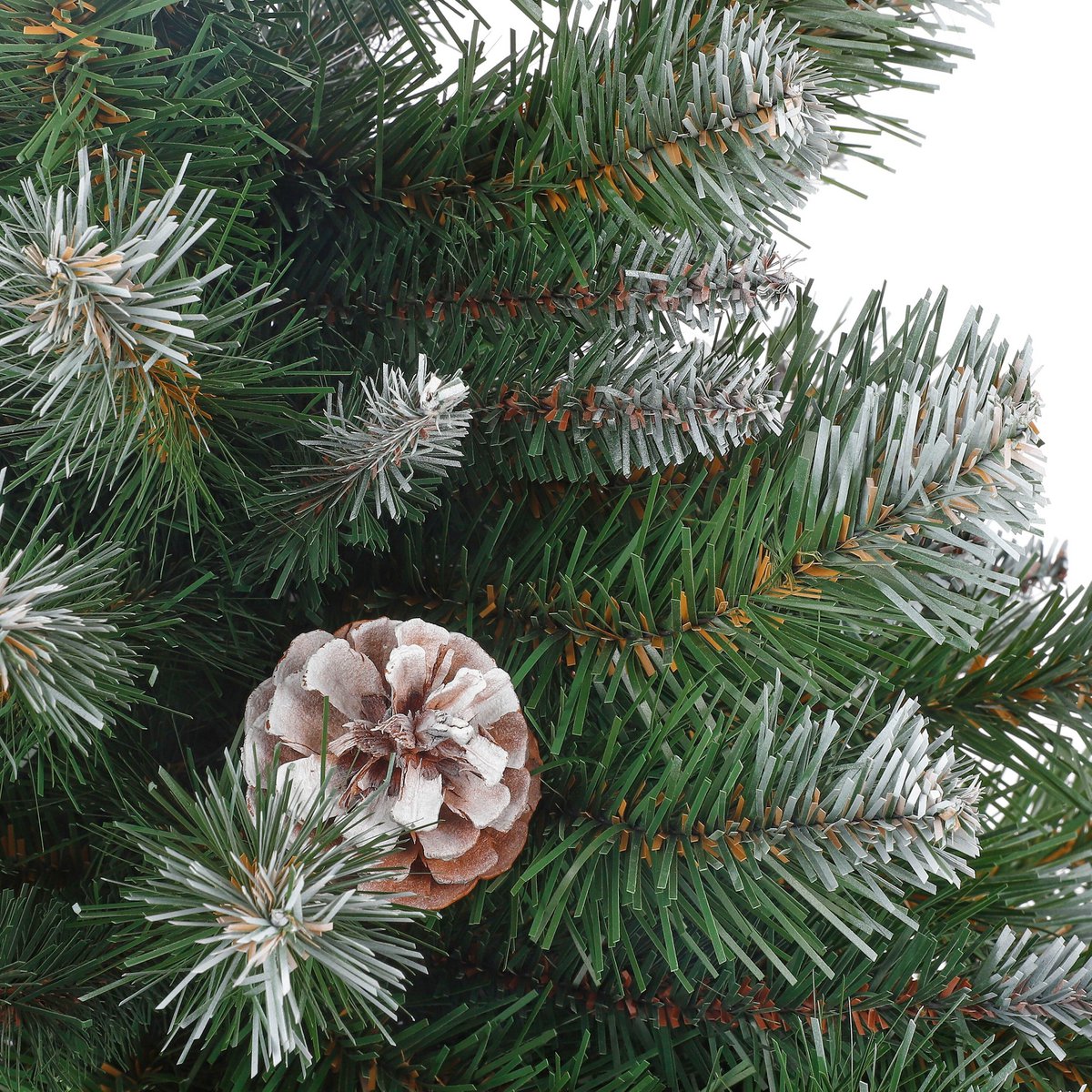 Empress Spruce besneeuwde mini kunstkerstboom met jute voet, 90 cm