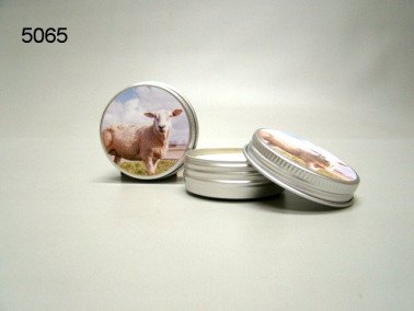Schaap, blikje met lavendelzeep