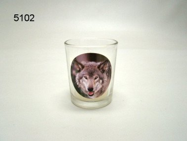 Wolf sfeerlichtje met kaars