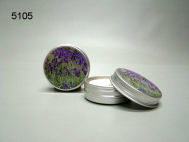Lavendel, blikje met lavendelzeep