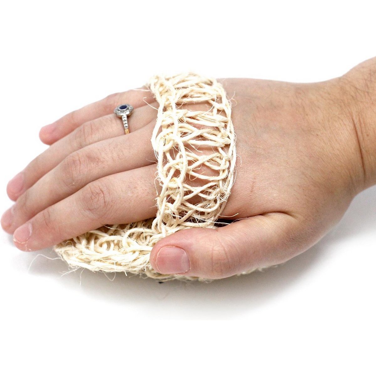 Natuurlijke sisal badspons, 12 x 12 x 3,5 cm