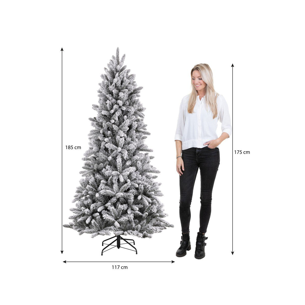 Snowdon kunstkerstboom, besneeuwd, 185 cm, Ø117 cm