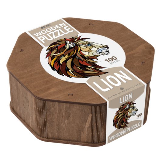 Houten legpuzzel leeuw, 31 x 28 cm