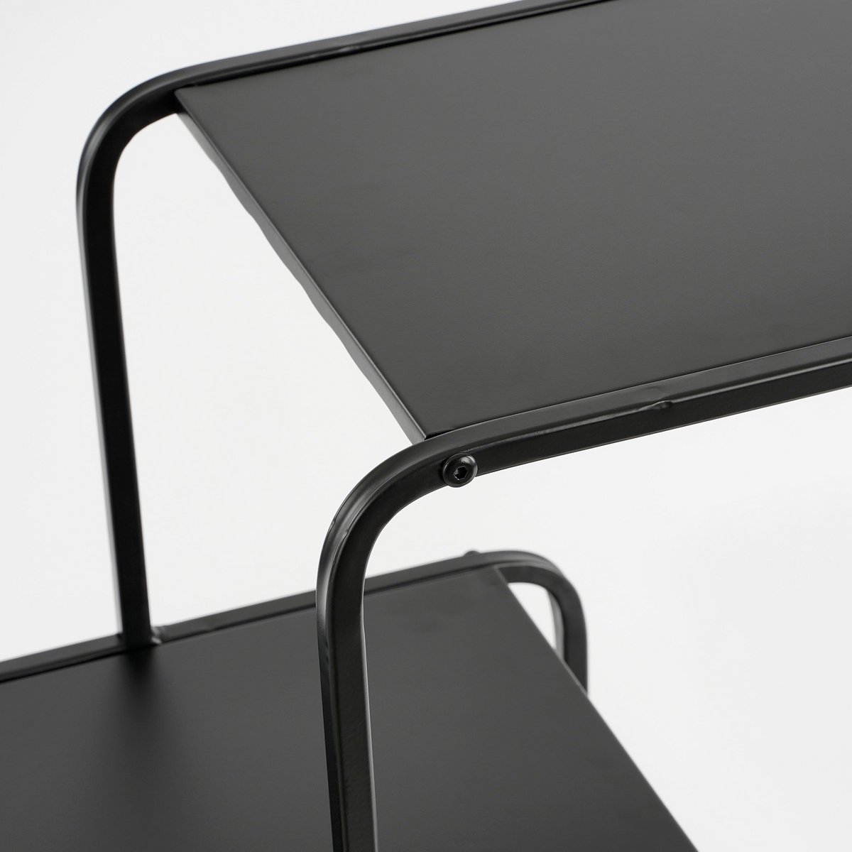 Jules, zwarte open kast met 3 niveaus, 70 x 30 x 76 cm