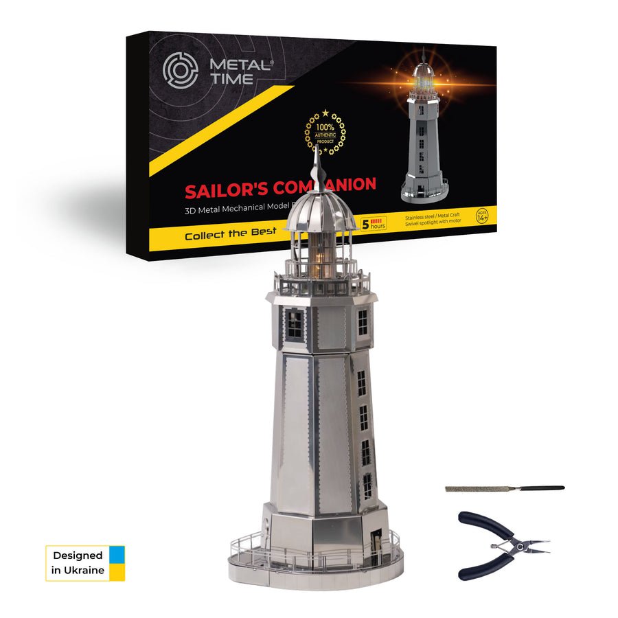 3D metalen bouwpakket Sailors Companion met LED verlichting 25 cm – 31 onderdelen