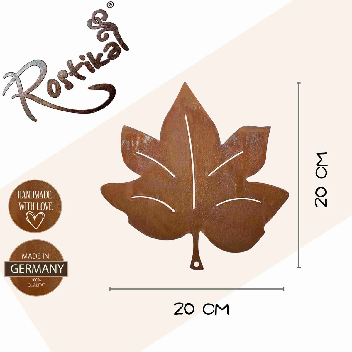 Esdoornblad hangdecoratie met roestpatina
