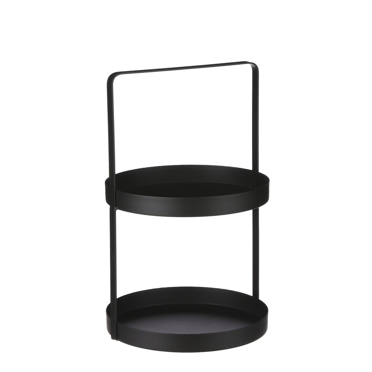 Mica Decorations Etagère – 2-laags Zwart Metaal (H41 x Ø25 cm)