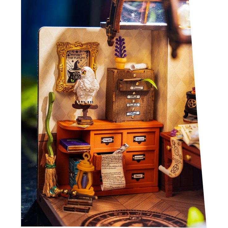 DIY huisje The Magic Study met LED verlichting, 21 cm