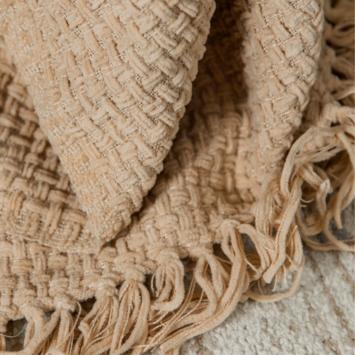 Cosenza plaid, beige, 180 × 130 cm